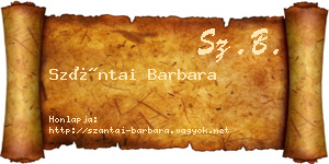 Szántai Barbara névjegykártya